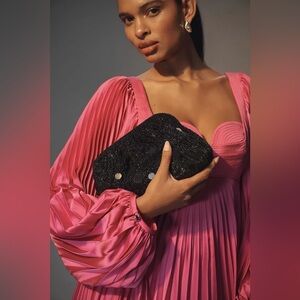 NWT Size OS - Mirror Beaded Clutch in Dark Navy